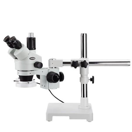 7X-45X Simul-Focal Trinocular Single-Arm Boom Stereo Microscope, 144-LED Light, 10MP USB 3 Camera -  AMSCOPE, SM-3TP-144A-10M3